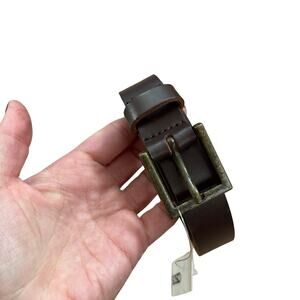 NWT ASOS Brown Leather Skinny Belt L-XL